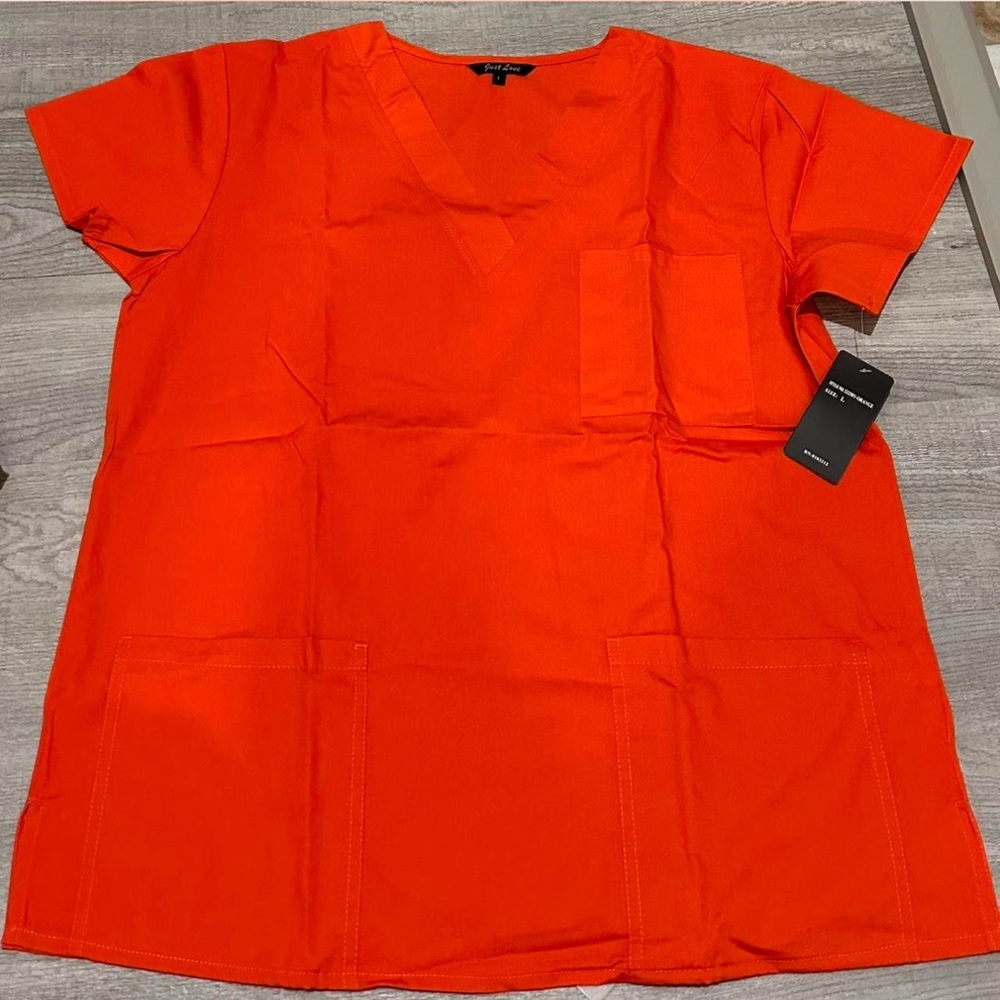 Bright Orange Scrub Top